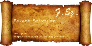 Fekete Szixtusz névjegykártya